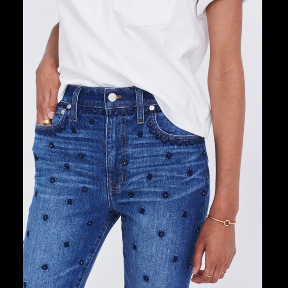 Madewell Flower Embroidered Jeans: Beaded Edition